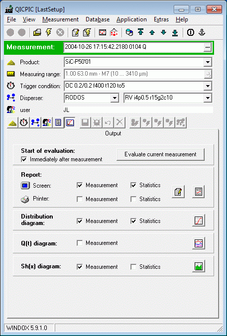 QICPIC Sensor Control Program